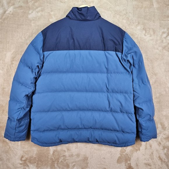 Patagonia Bivy Down Jacket 2Tone Blue Full Zip Snap Buttons Men's Size XXL 2XL - Picture 2 of 10